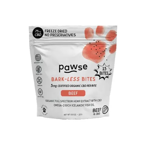 1ea 15pc Pawse 75mg Beef Bark-Less Bites - Dog/Cat Supplements